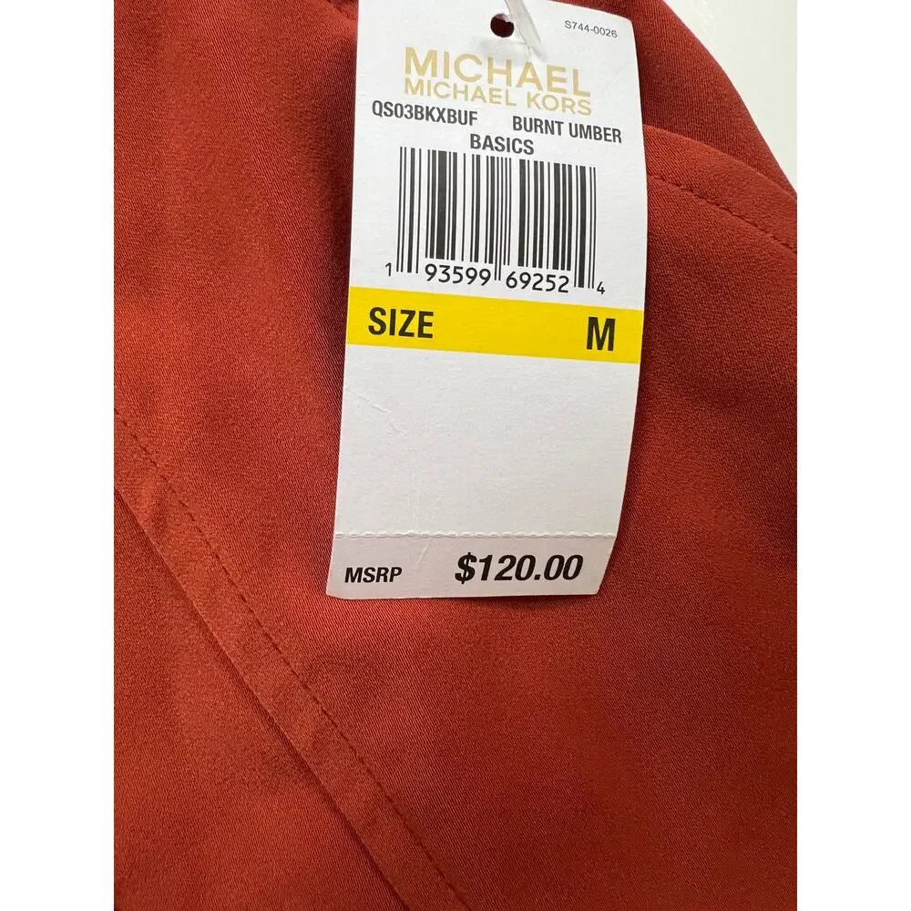 Michael Kors Women's Cargo Jogger Pants Burnt Umber Size M NWT $120